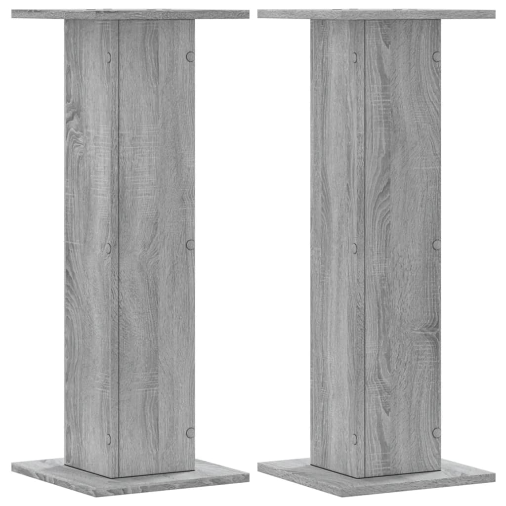 Βάσεις Φυτών 2 Τεμ. Γκρι Sonoma 30x30x80 εκ. Επεξεργασμένο Ξύλο