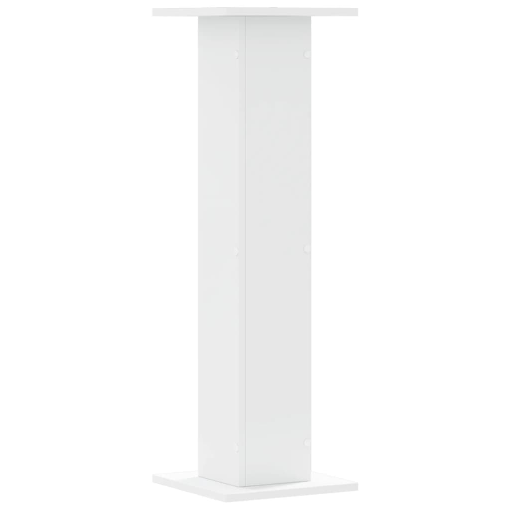 Βάσεις Φυτών 2 τεμ. Λευκές 30x30x95 εκ. από Επεξεργασμένο Ξύλο