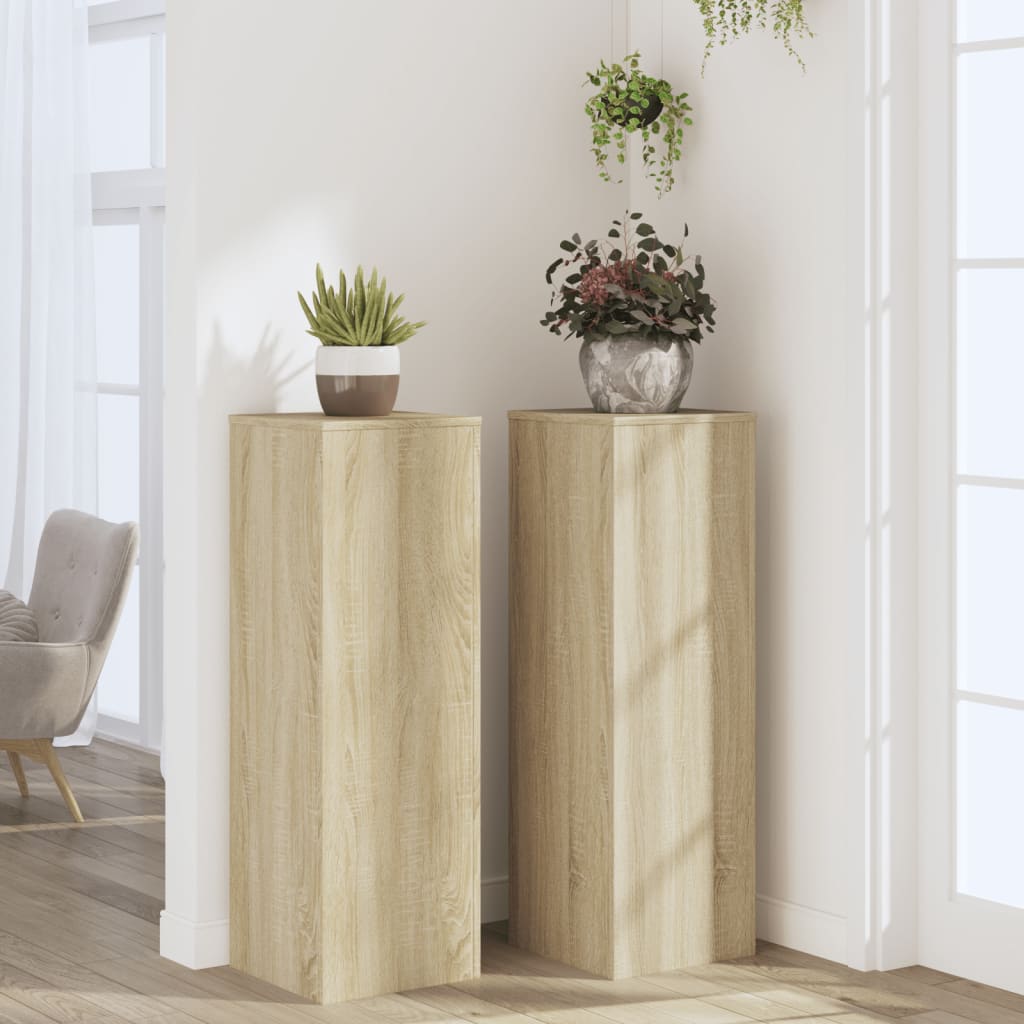 Βάσεις Φυτών 2 Τεμ. Sonoma Δρυς 33x33x100εκ. Επεξεργασμένο Ξύλο