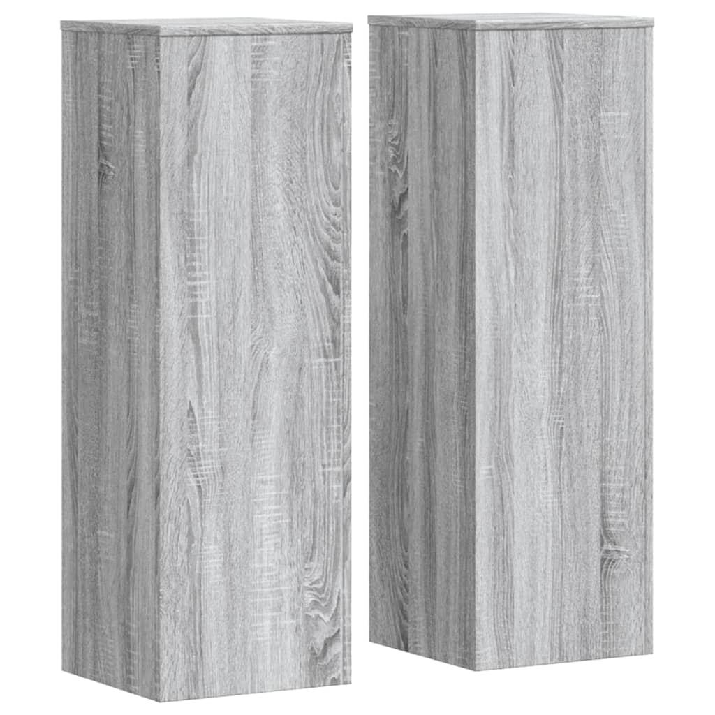 Βάσεις Φυτών 2 Τεμ. Γκρι Sonoma 33x33x100εκ. Επεξεργασμένο Ξύλο