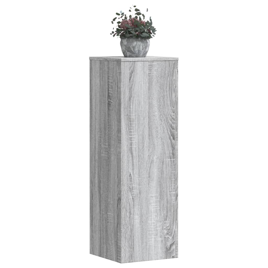 Βάσεις Φυτών 2 Τεμ. Γκρι Sonoma 33x33x100εκ. Επεξεργασμένο Ξύλο