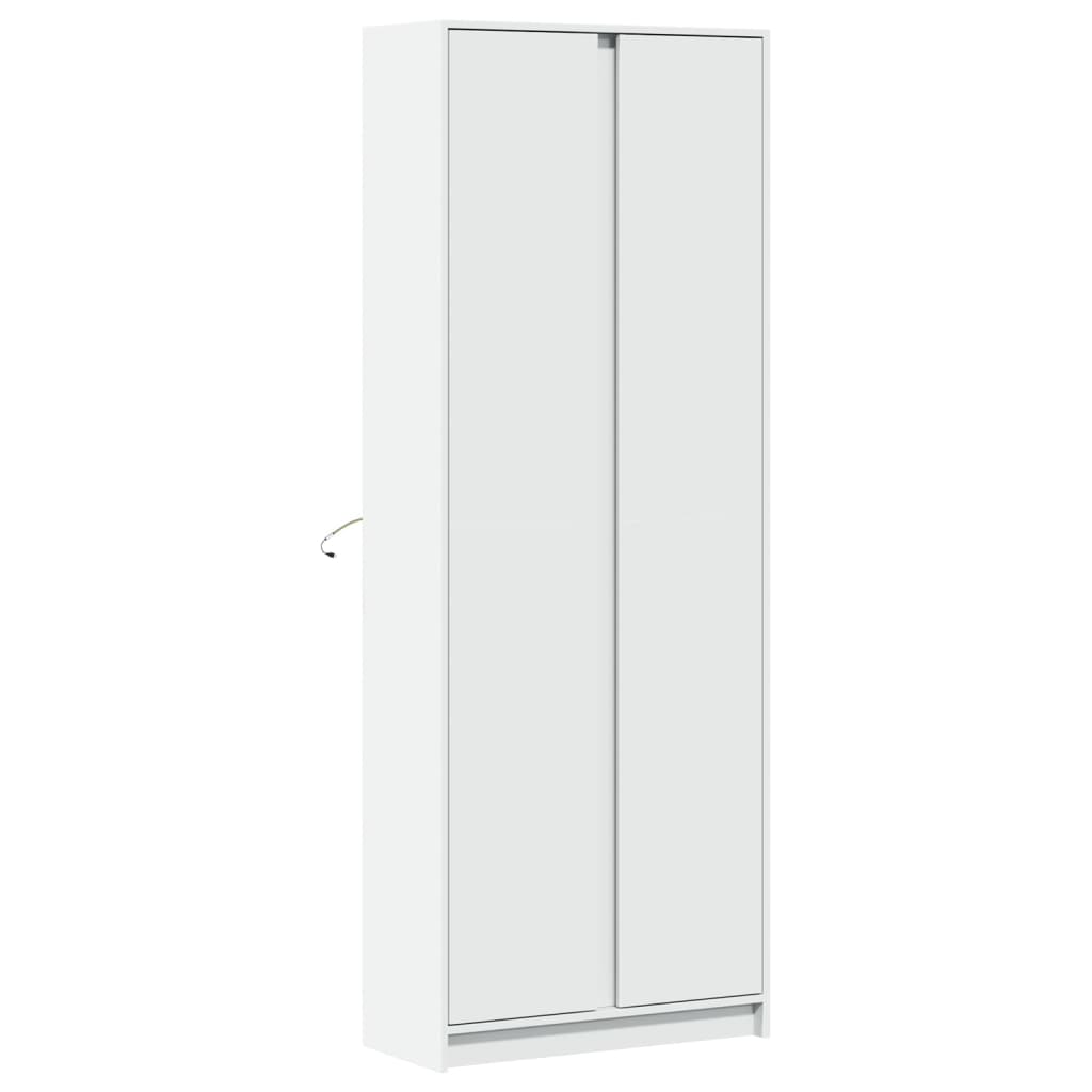 Ντουλάπι με LED Λευκό 74x32,5x200 εκ. από Επεξεργασμένο Ξύλο