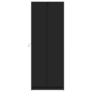 Ντουλάπι με LED Μαύρο 74x32,5x200 εκ. από Επεξεργασμένο Ξύλο