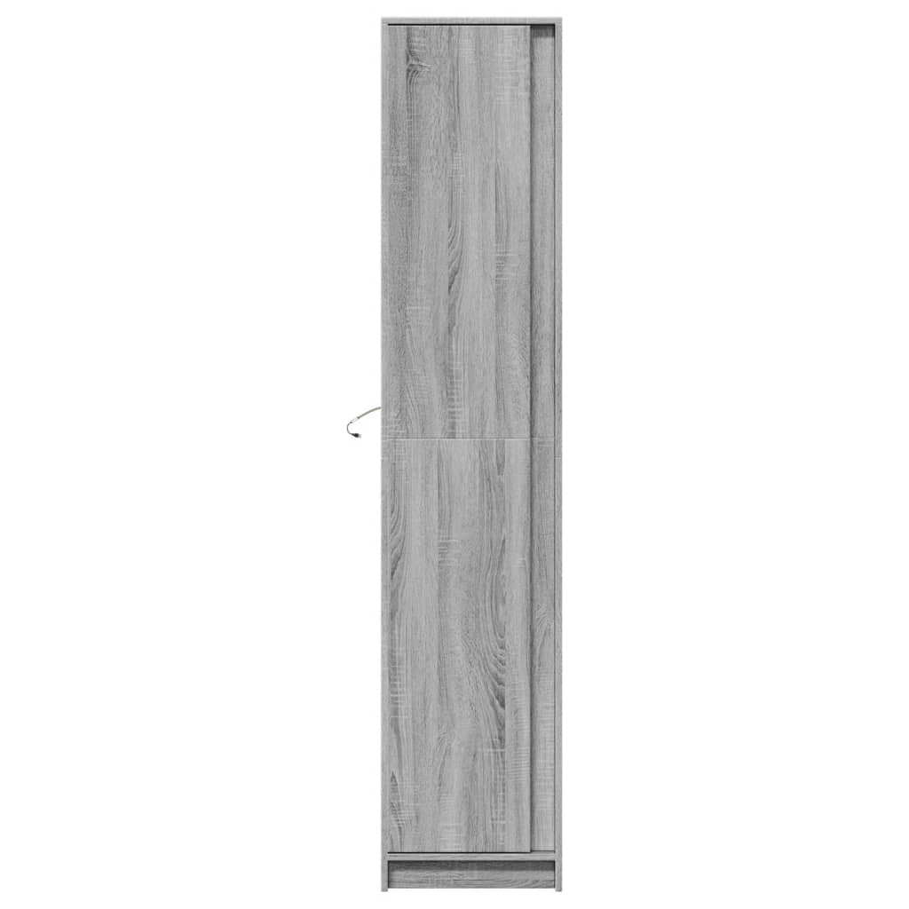Ντουλάπι με LED Γκρι 41,5x32,5x200 εκ. από Επεξεργασμένο Ξύλο - Pakobazaar