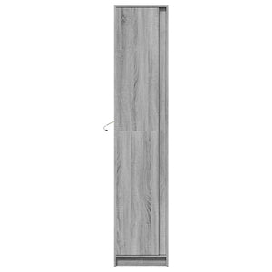 Ντουλάπι με LED Γκρι 41,5x32,5x200 εκ. από Επεξεργασμένο Ξύλο - Pakobazaar