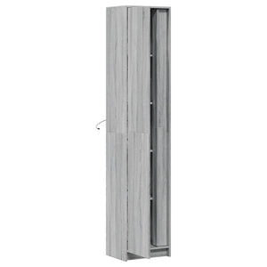 Ντουλάπι με LED Γκρι 41,5x32,5x200 εκ. από Επεξεργασμένο Ξύλο - Pakobazaar
