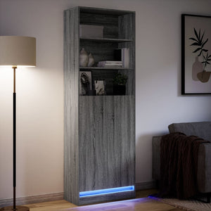 Ντουλάπι με LED Γκρι 69x32,5x200 εκ. από Επεξεργασμένο Ξύλο