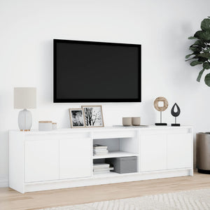 Έπιπλο Τηλεόρασης με LED Λευκό 180x34x50 εκ. από Επεξ. Ξύλο - Pakobazaar