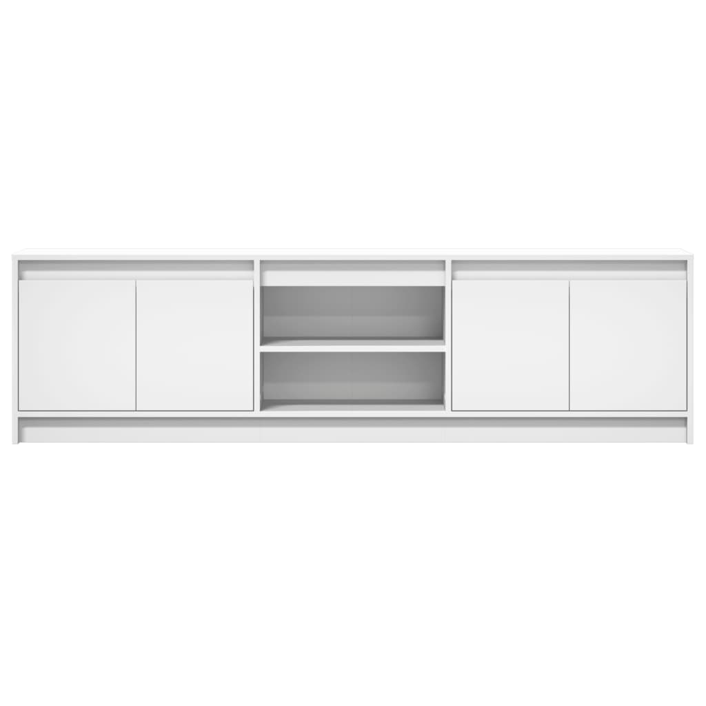 Έπιπλο Τηλεόρασης με LED Λευκό 180x34x50 εκ. από Επεξ. Ξύλο - Pakobazaar