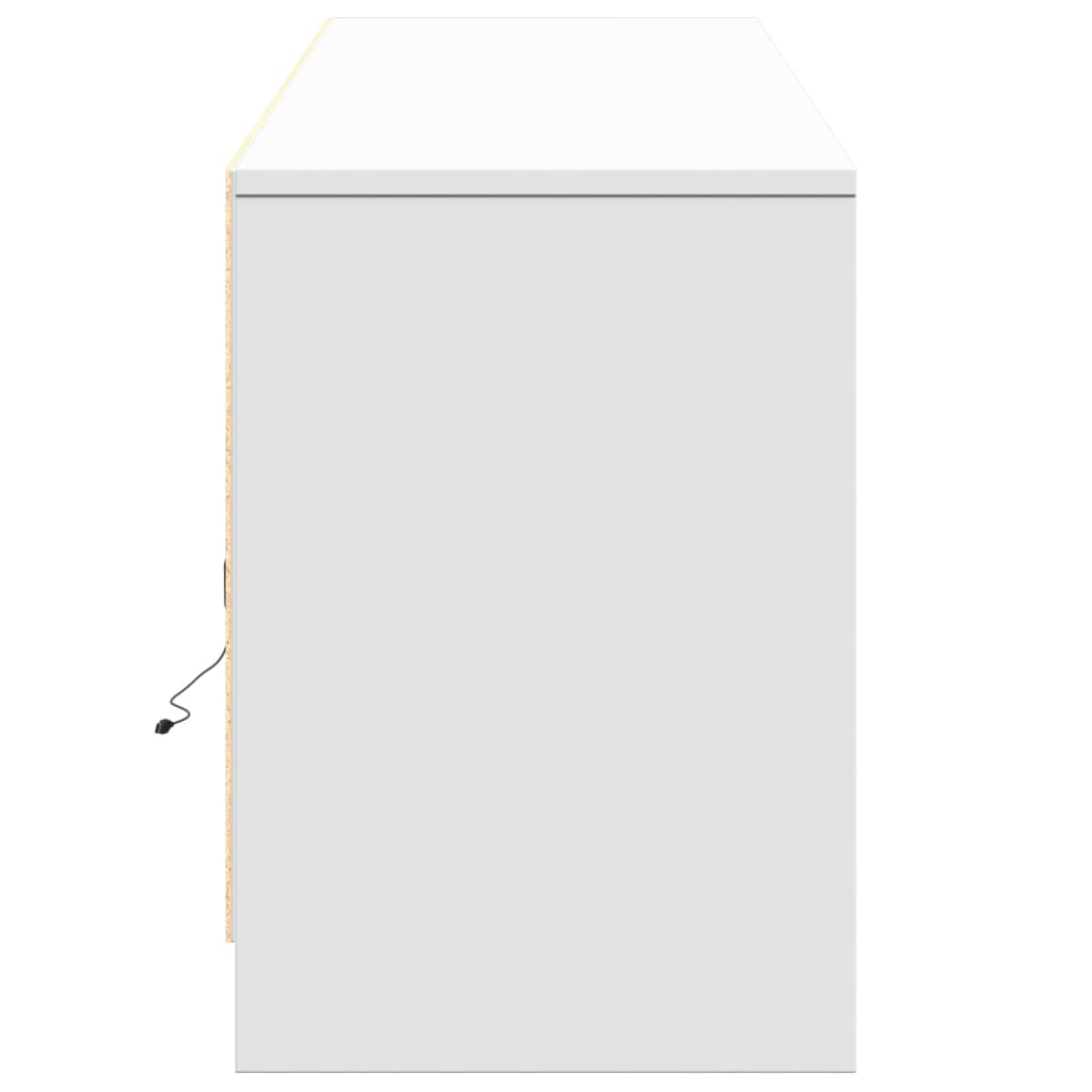 Έπιπλο Τηλεόρασης με LED Λευκό 180x34x50 εκ. από Επεξ. Ξύλο - Pakobazaar