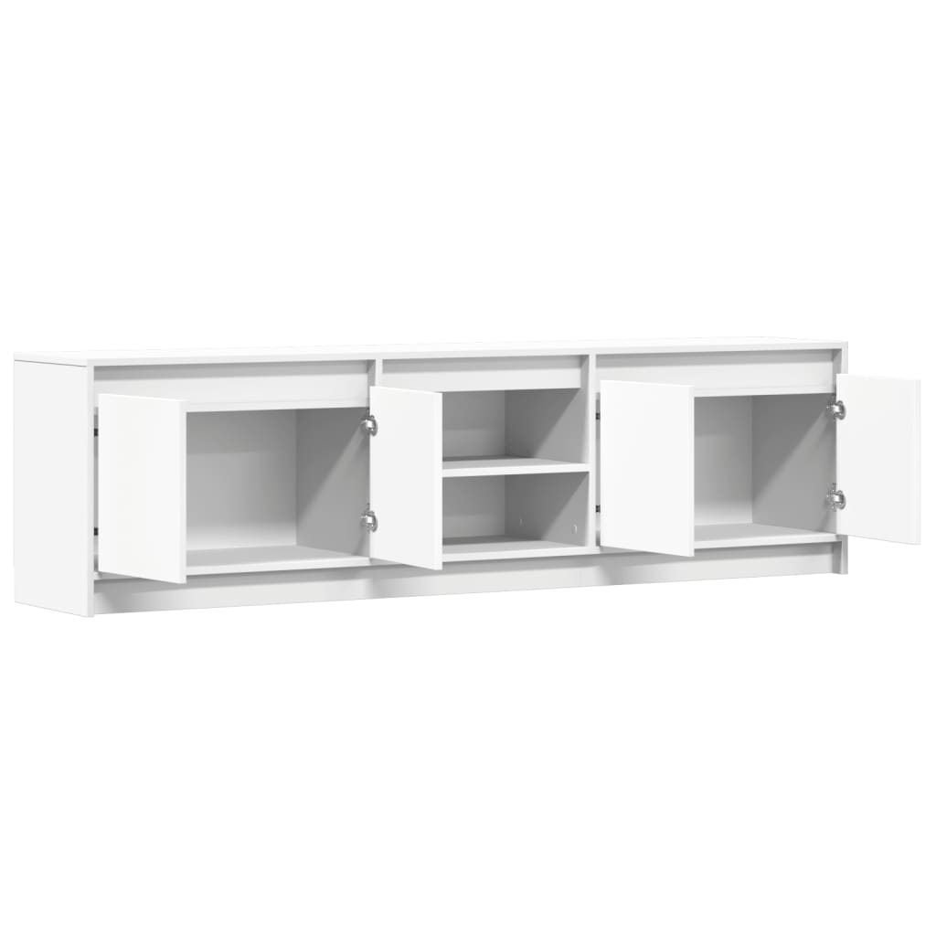 Έπιπλο Τηλεόρασης με LED Λευκό 180x34x50 εκ. από Επεξ. Ξύλο - Pakobazaar