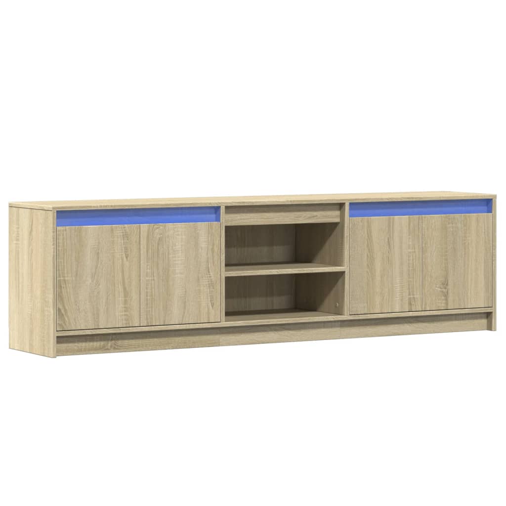 Έπιπλο Τηλεόρασης με LED Sonoma Δρυς 180x34x50 εκ. Επεξ. Ξύλο - Pakobazaar
