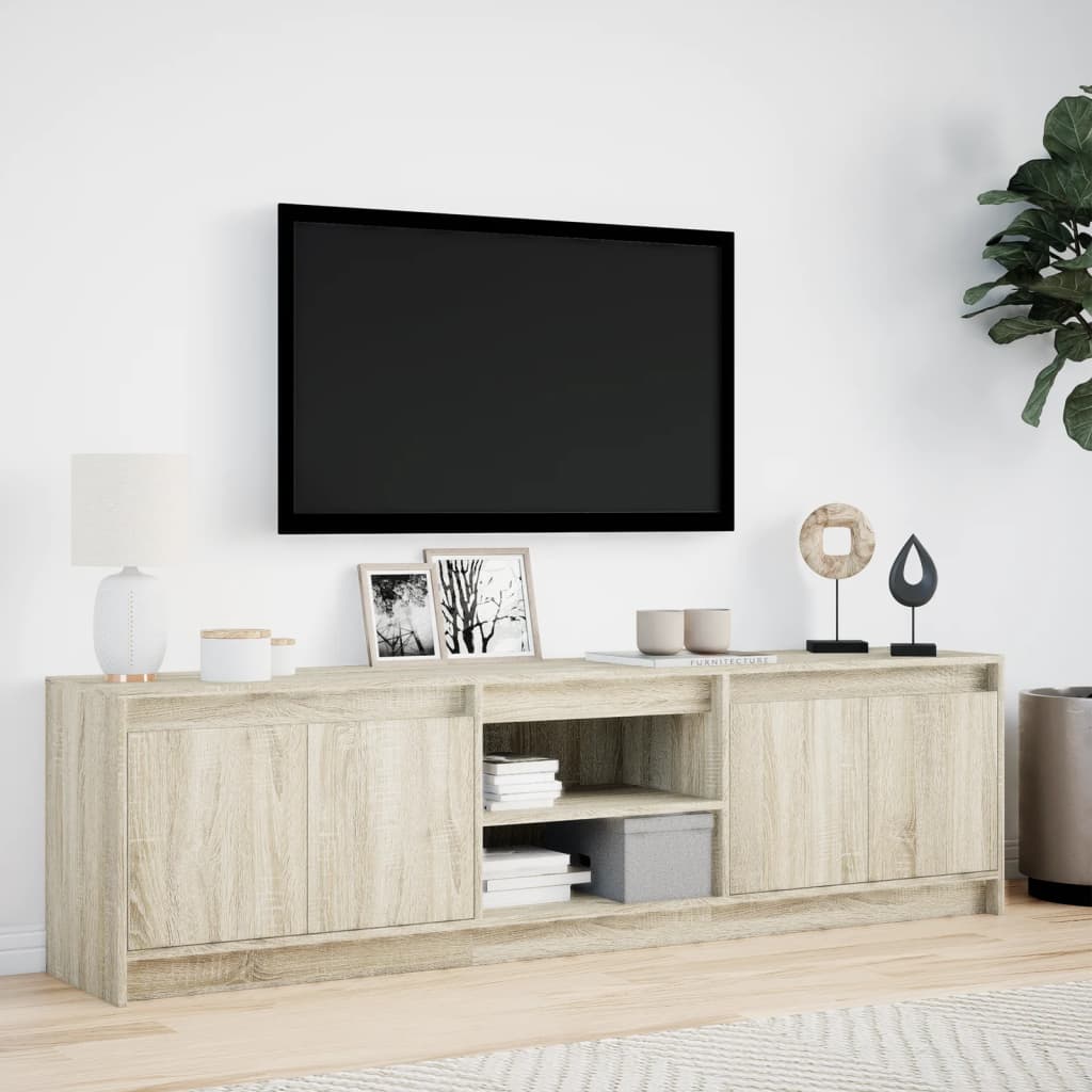 Έπιπλο Τηλεόρασης με LED Sonoma Δρυς 180x34x50 εκ. Επεξ. Ξύλο - Pakobazaar
