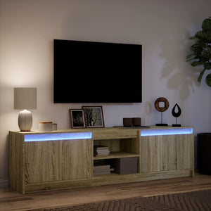 Έπιπλο Τηλεόρασης με LED Sonoma Δρυς 180x34x50 εκ. Επεξ. Ξύλο - Pakobazaar