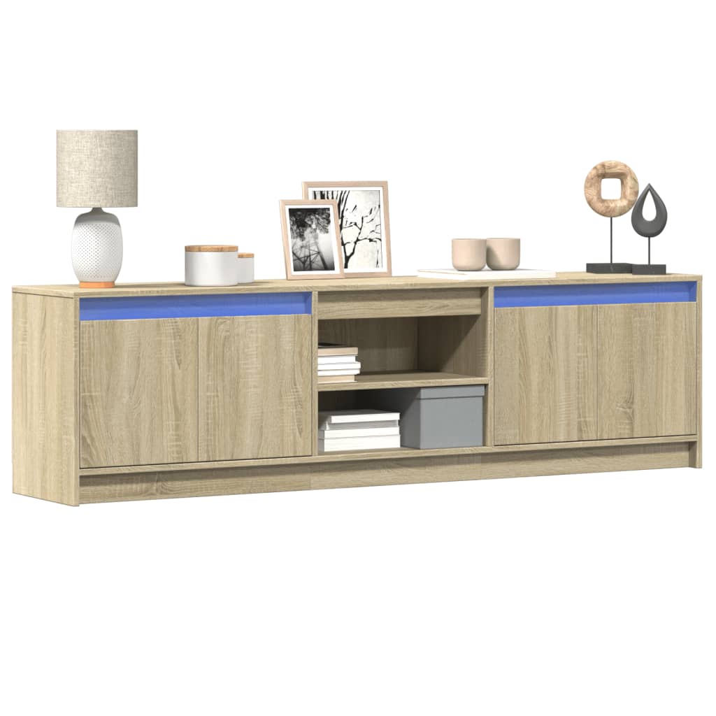 Έπιπλο Τηλεόρασης με LED Sonoma Δρυς 180x34x50 εκ. Επεξ. Ξύλο - Pakobazaar