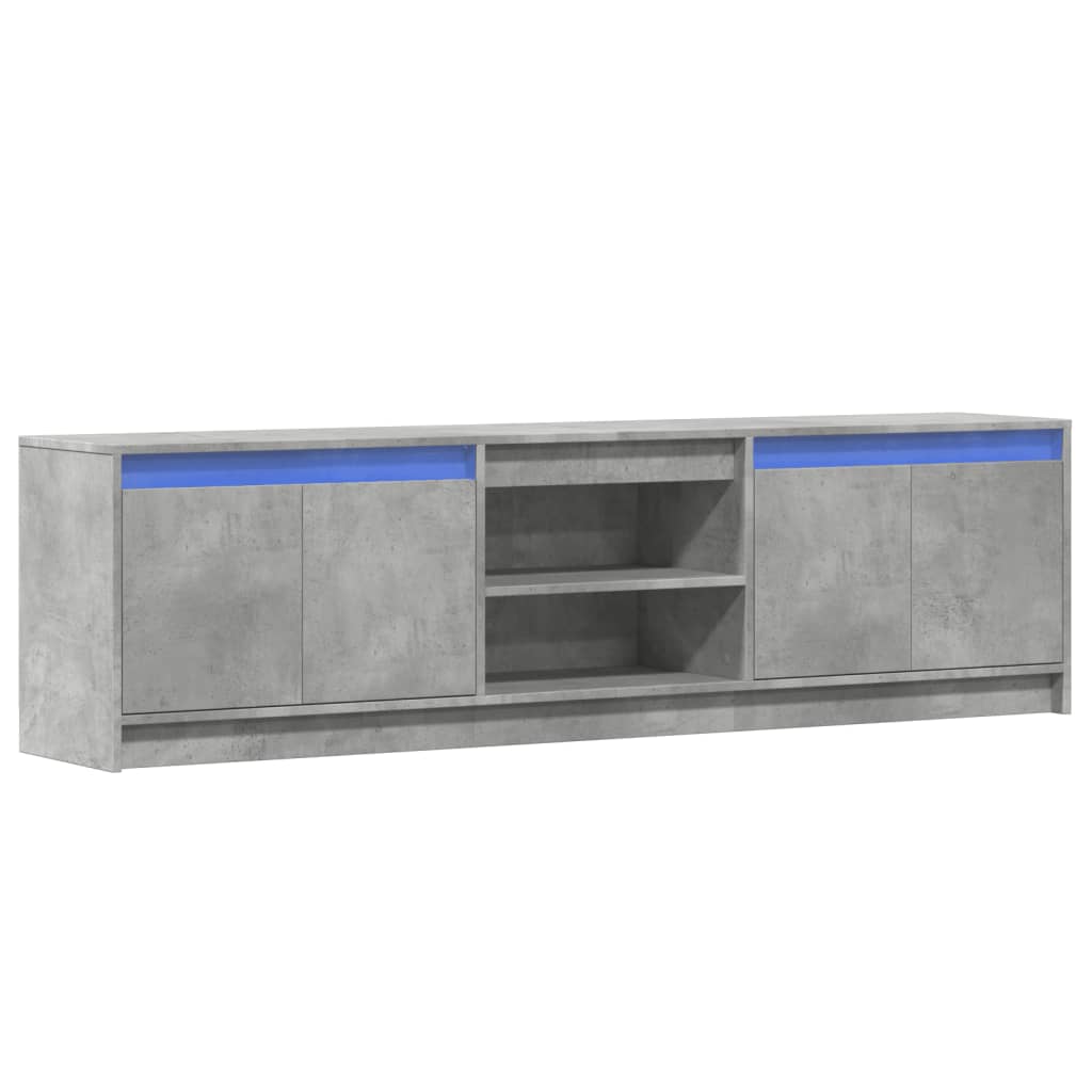Έπιπλο Τηλεόρασης με LED Γκρι Σκυρ. 180x34x50 εκ. Επεξ. Ξύλο - Pakobazaar
