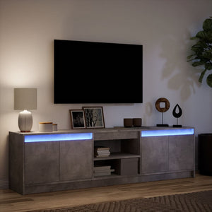 Έπιπλο Τηλεόρασης με LED Γκρι Σκυρ. 180x34x50 εκ. Επεξ. Ξύλο - Pakobazaar