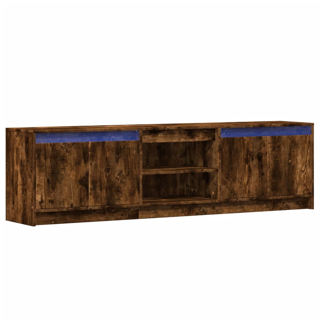 Έπιπλο Τηλεόρασης με LED Καπνιστή Δρυς 180x34x50 εκ. Επεξ. Ξύλο - Pakobazaar