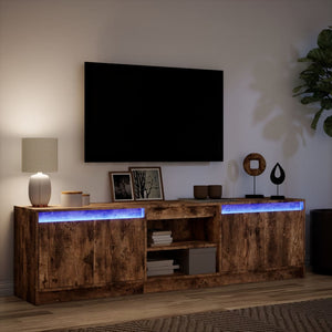 Έπιπλο Τηλεόρασης με LED Καπνιστή Δρυς 180x34x50 εκ. Επεξ. Ξύλο - Pakobazaar