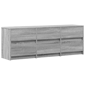 Έπιπλο Τηλεόρασης με LED Γκρι Sonoma 140x34x50 εκ. Επεξ. Ξύλο