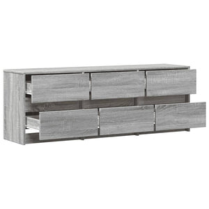Έπιπλο Τηλεόρασης με LED Γκρι Sonoma 140x34x50 εκ. Επεξ. Ξύλο