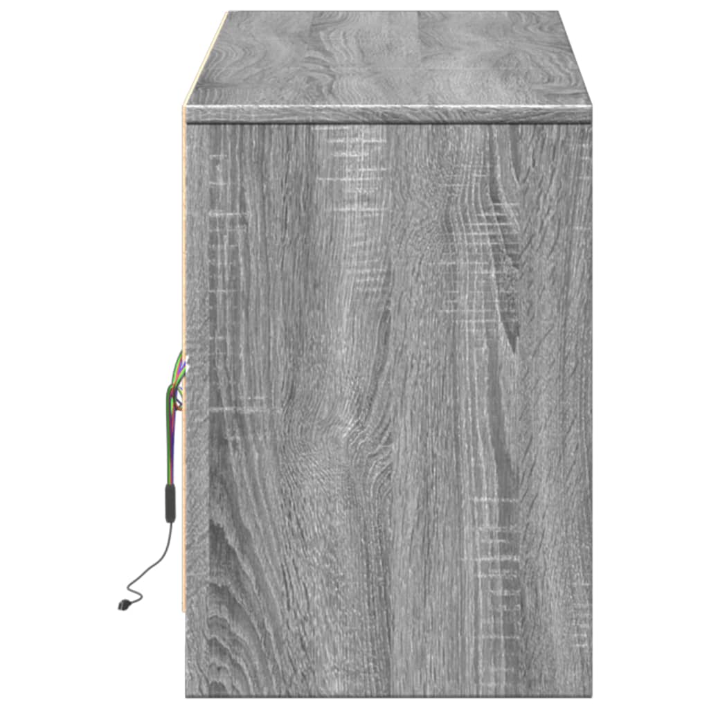 Έπιπλο Τηλεόρασης με LED Γκρι Sonoma 140x34x50 εκ. Επεξ. Ξύλο