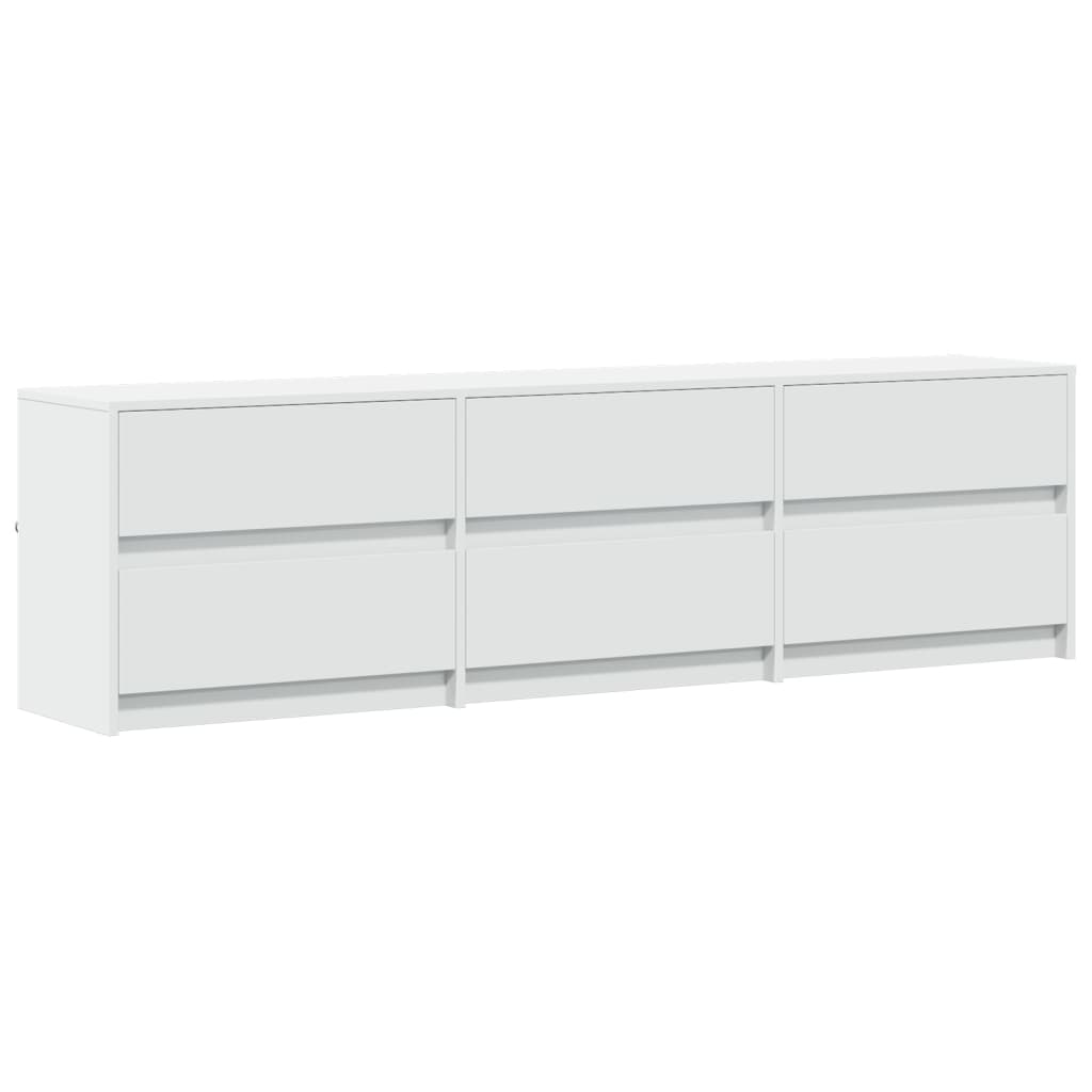 Έπιπλο Τηλεόρασης με LED Λευκό 180x34x50 εκ. από Επεξ. Ξύλο - Pakobazaar
