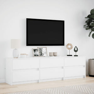 Έπιπλο Τηλεόρασης με LED Λευκό 180x34x50 εκ. από Επεξ. Ξύλο - Pakobazaar