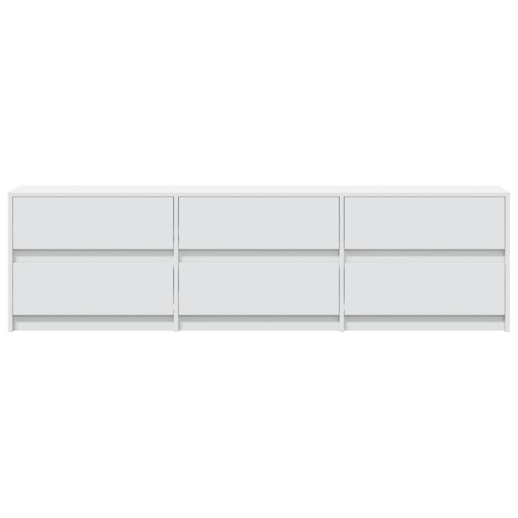 Έπιπλο Τηλεόρασης με LED Λευκό 180x34x50 εκ. από Επεξ. Ξύλο - Pakobazaar