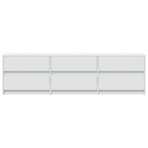 Έπιπλο Τηλεόρασης με LED Λευκό 180x34x50 εκ. από Επεξ. Ξύλο - Pakobazaar