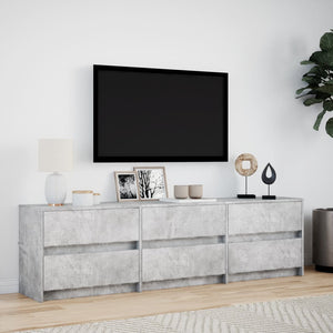 Έπιπλο Τηλεόρασης με LED Γκρι Σκυρ. 180x34x50 εκ. Επεξ. Ξύλο - Pakobazaar