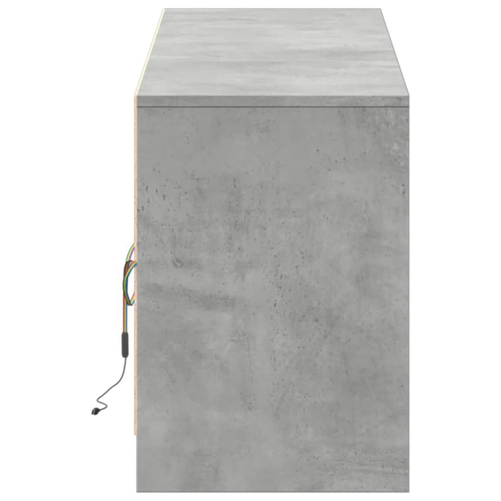 Έπιπλο Τηλεόρασης με LED Γκρι Σκυρ. 180x34x50 εκ. Επεξ. Ξύλο - Pakobazaar