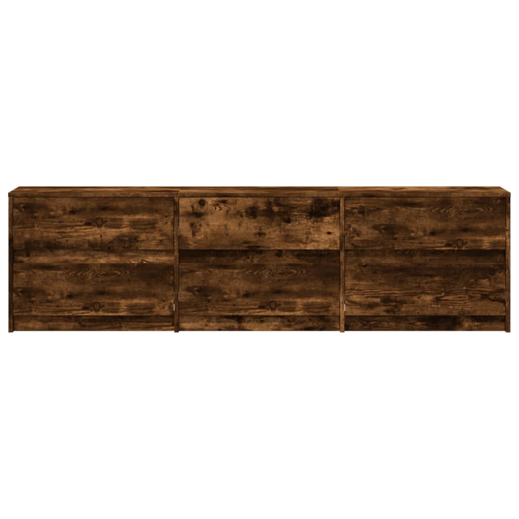 Έπιπλο Τηλεόρασης με LED Καπνιστή Δρυς 180x34x50 εκ. Επεξ. Ξύλο