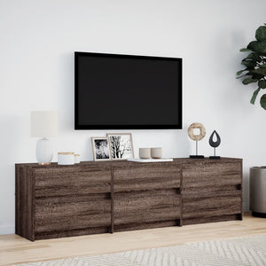 Έπιπλο Τηλεόρασης με LED Καφέ Δρυς 180x34x50 εκ. από Επεξ. Ξύλο
