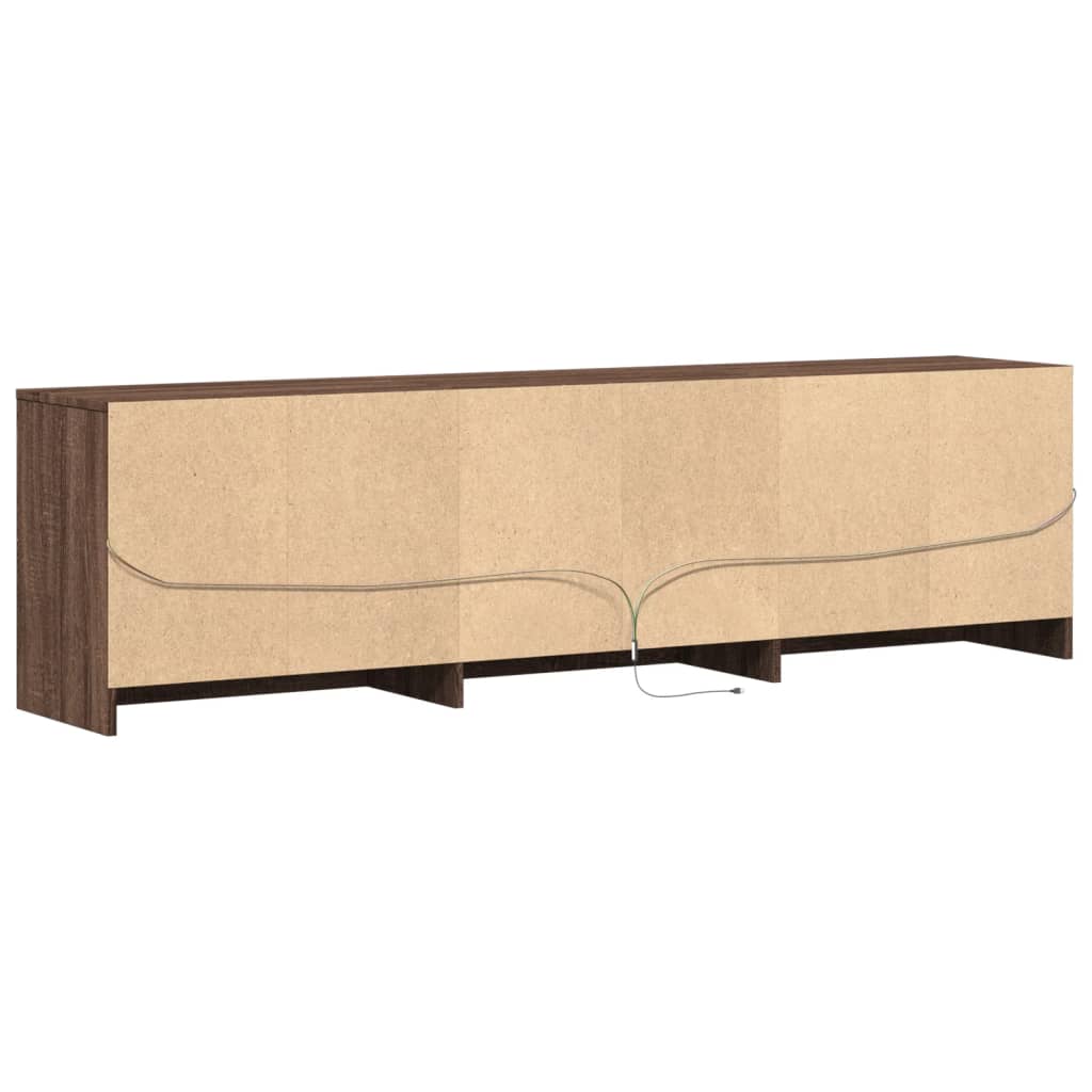 Έπιπλο Τηλεόρασης με LED Καφέ Δρυς 180x34x50 εκ. από Επεξ. Ξύλο