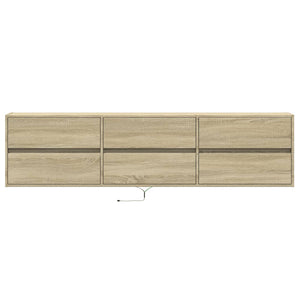 Έπιπλο Τοίχου Τηλεόρασης με LED Sonoma Δρυς 180x31x45 εκ.