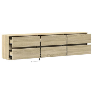 Έπιπλο Τοίχου Τηλεόρασης με LED Sonoma Δρυς 180x31x45 εκ.