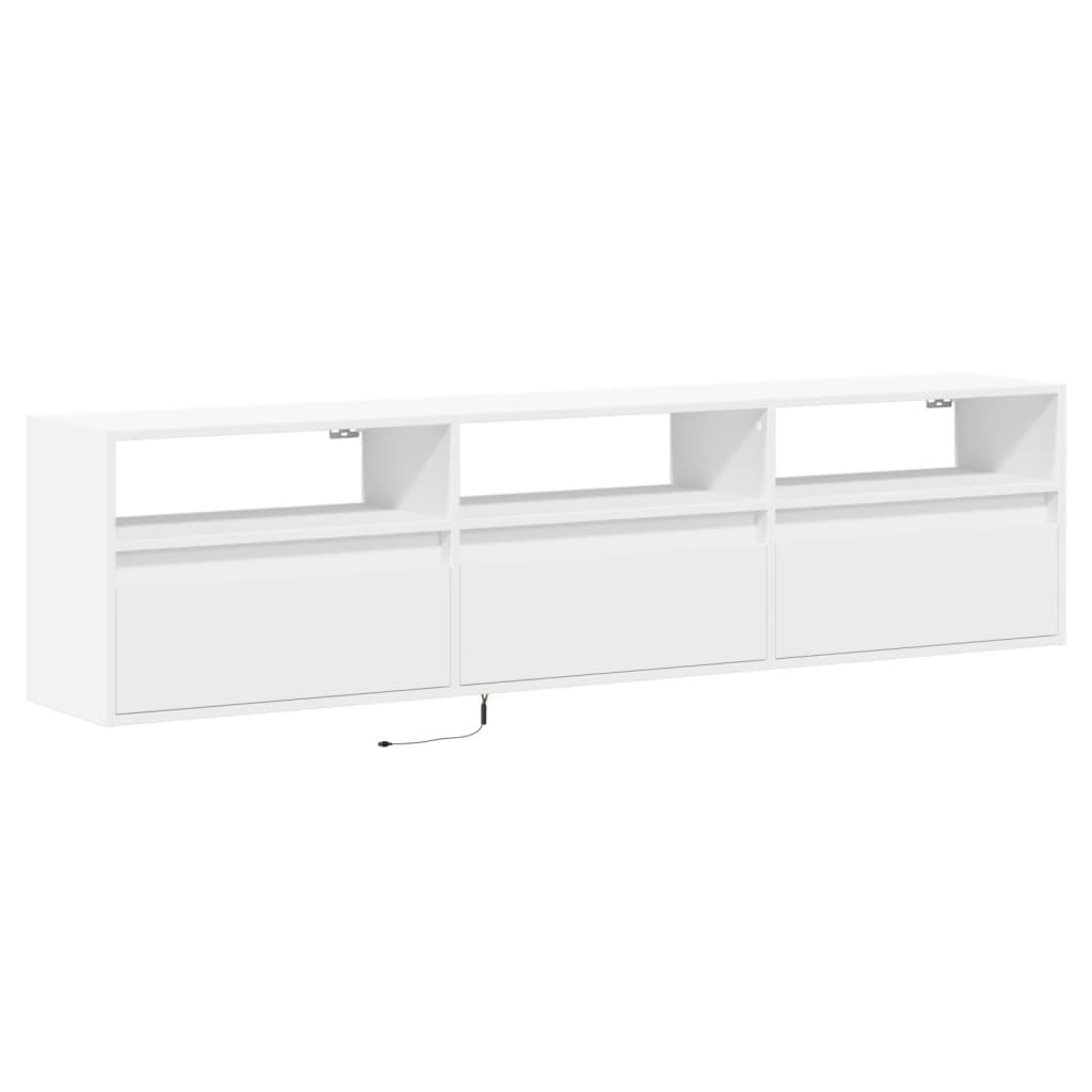 Έπιπλο Τοίχου Τηλεόρασης με LED Λευκό 180x31x45 εκ. - Pakobazaar