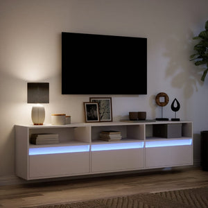 Έπιπλο Τοίχου Τηλεόρασης με LED Λευκό 180x31x45 εκ. - Pakobazaar