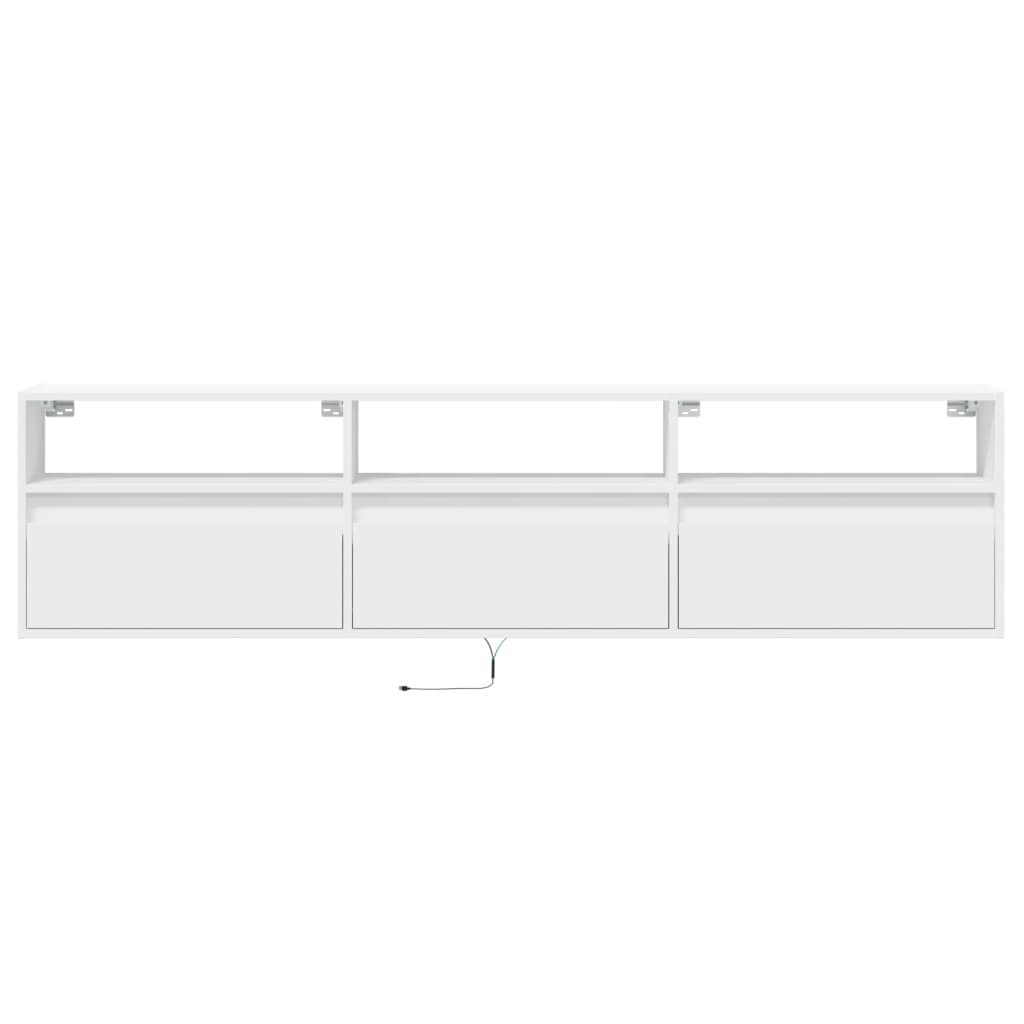 Έπιπλο Τοίχου Τηλεόρασης με LED Λευκό 180x31x45 εκ. - Pakobazaar