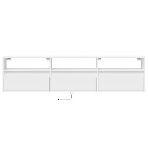 Έπιπλο Τοίχου Τηλεόρασης με LED Λευκό 180x31x45 εκ. - Pakobazaar