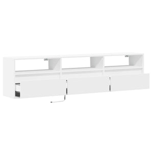 Έπιπλο Τοίχου Τηλεόρασης με LED Λευκό 180x31x45 εκ. - Pakobazaar