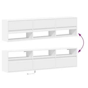 Έπιπλο Τοίχου Τηλεόρασης με LED Λευκό 180x31x45 εκ. - Pakobazaar
