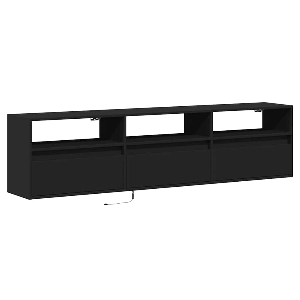 Ντουλάπι Τηλεόρασης με LED Μαύρο 180x31x45 εκ. - Pakobazaar