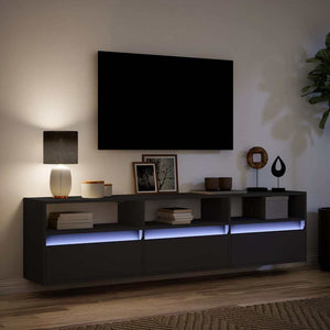 Ντουλάπι Τηλεόρασης με LED Μαύρο 180x31x45 εκ. - Pakobazaar