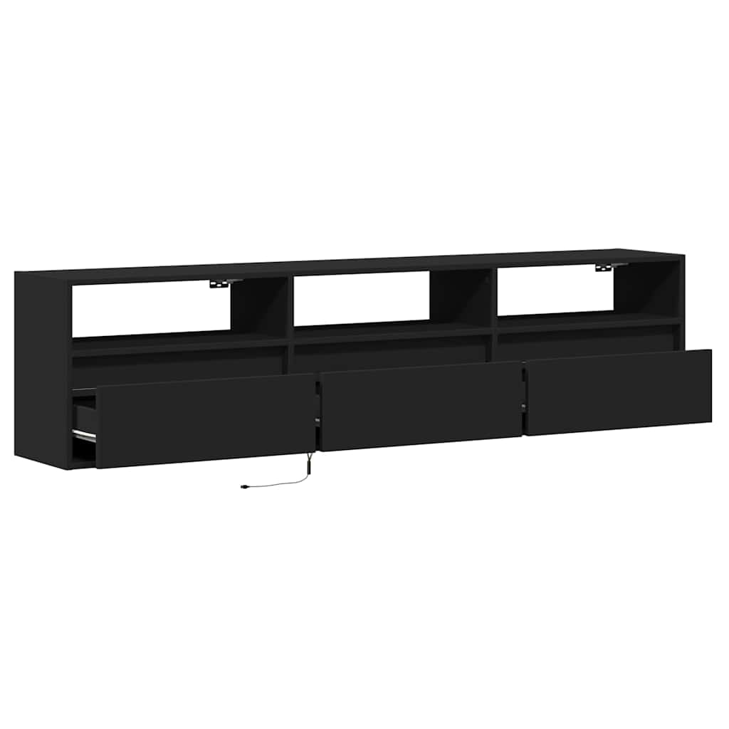 Ντουλάπι Τηλεόρασης με LED Μαύρο 180x31x45 εκ. - Pakobazaar
