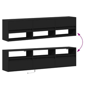 Ντουλάπι Τηλεόρασης με LED Μαύρο 180x31x45 εκ. - Pakobazaar