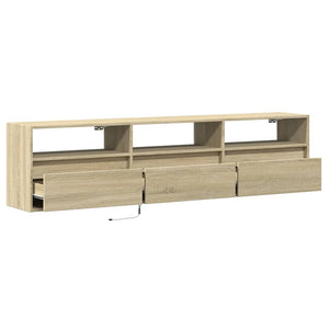 Έπιπλο Τοίχου Τηλεόρασης με LED Sonoma Δρυς 180x31x45 εκ.