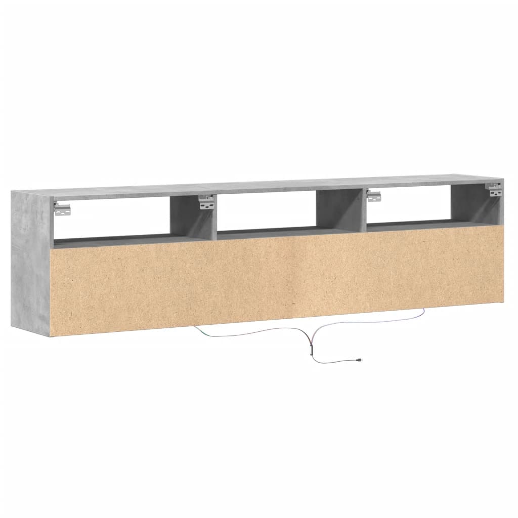 Έπιπλο Τηλεόρασης με LED Γκρι Σκυροδέματος 180x31x45 εκ.