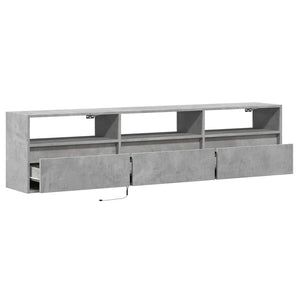 Έπιπλο Τηλεόρασης με LED Γκρι Σκυροδέματος 180x31x45 εκ.